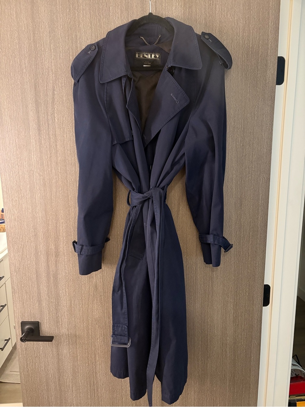 envy Navy Trench Coat with Belt